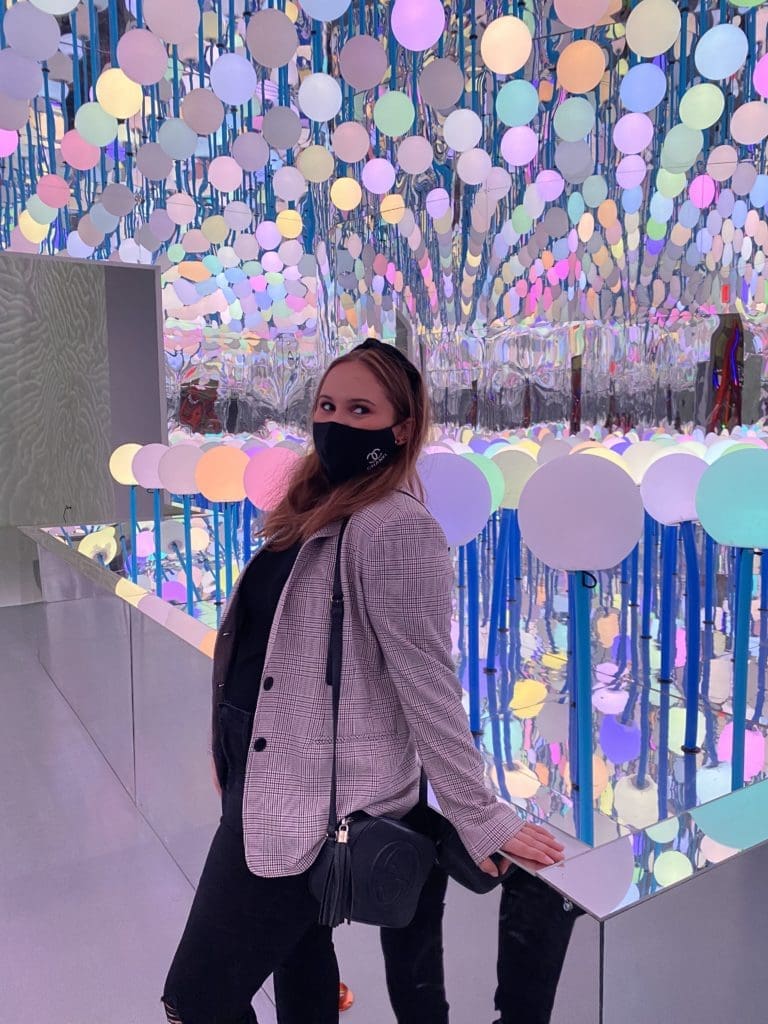 The 200 LED globes of "Alien Grass" create an irresistible photo op. (Photo by Madeline Coats)