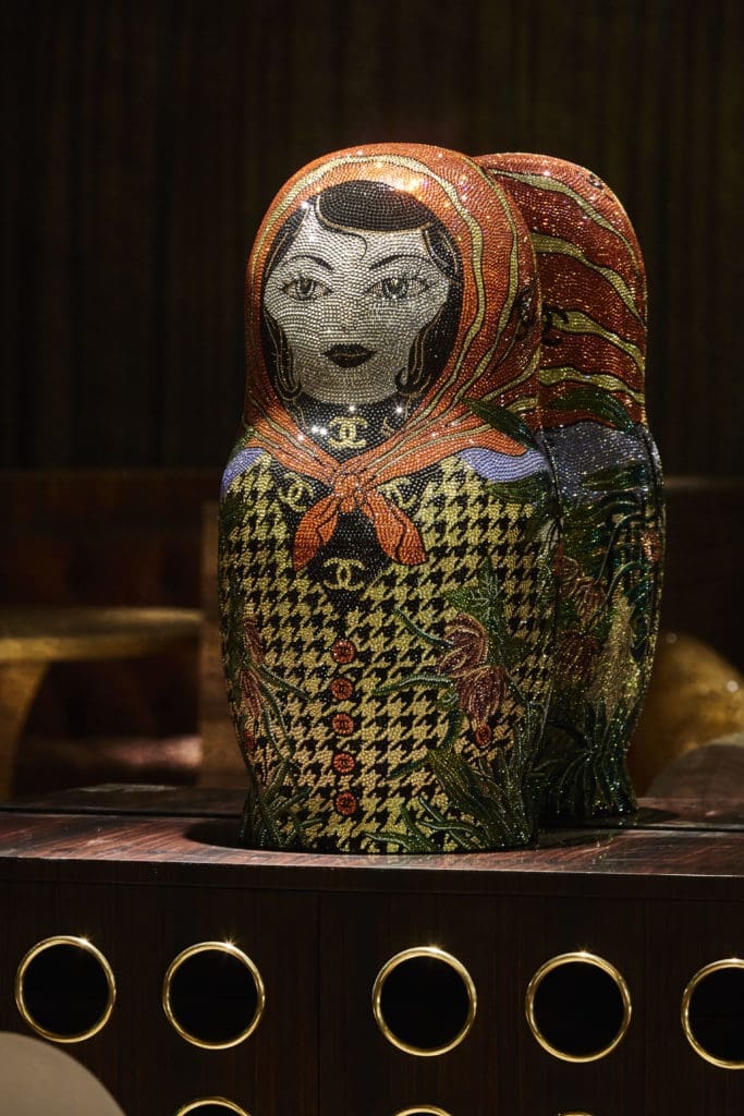 The Russian nesting doll wearing Chanel literally dazzles at Catbird. (Photo by Gustav Schmiege)