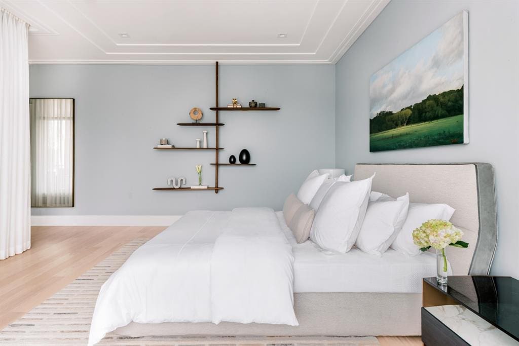 The master bedroom in The Sophie at Bayou Bend (Photo by Divya Pinde)
