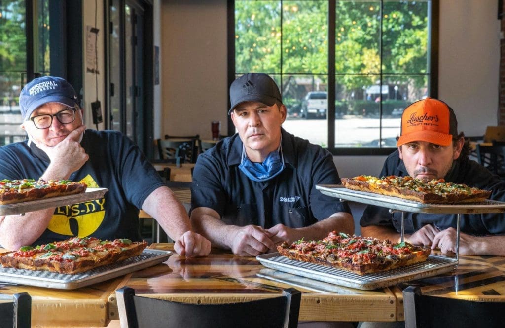 Cane Rosso & Zoli’s founder and Owner, Jay Jerrier, Executive Pizzaiolo, Lee Hunzinger, and Chief Culinary Officer, Jeff Bekavac's Thunderbird Pies just revving up.