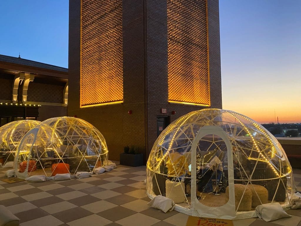 You can book your own igloo at one of three seatings every Thursday through Sunday at Grapevine's Hotel Vin.