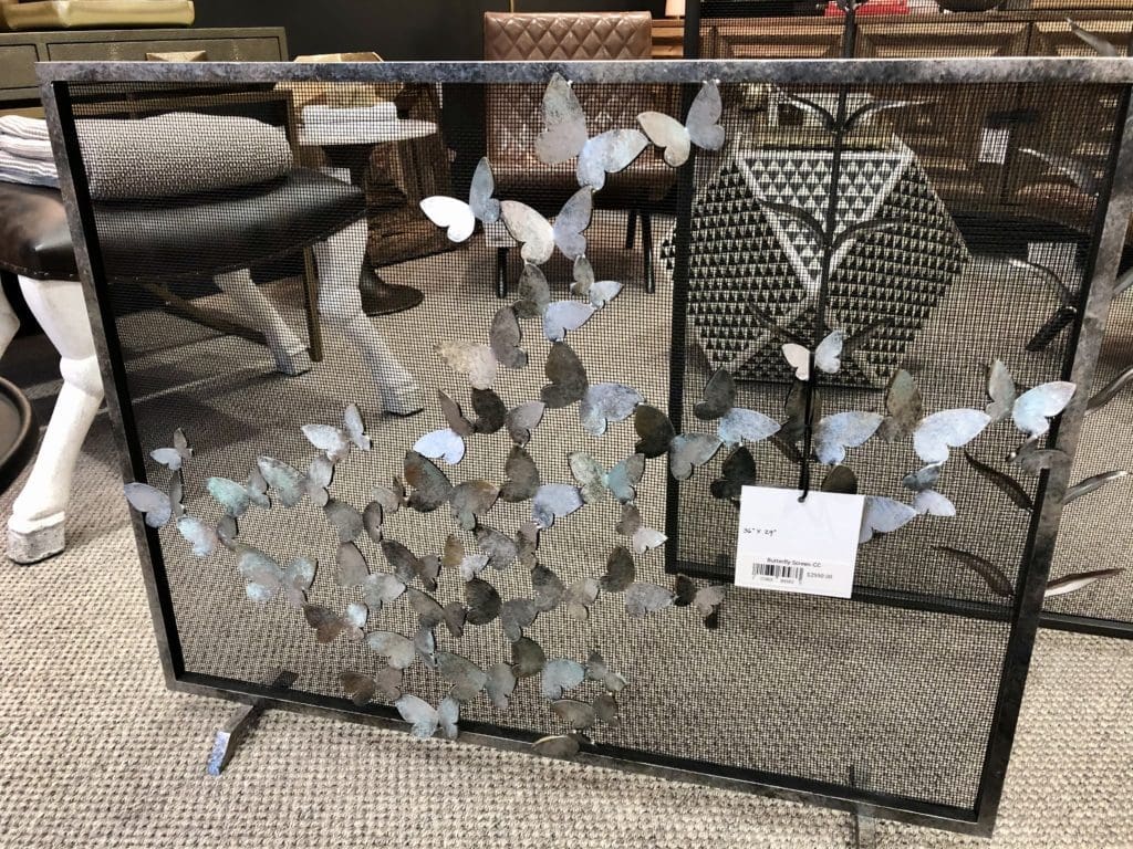 Butterfly fire screen by Claire Crowe. Photo by Courtney Dabney.