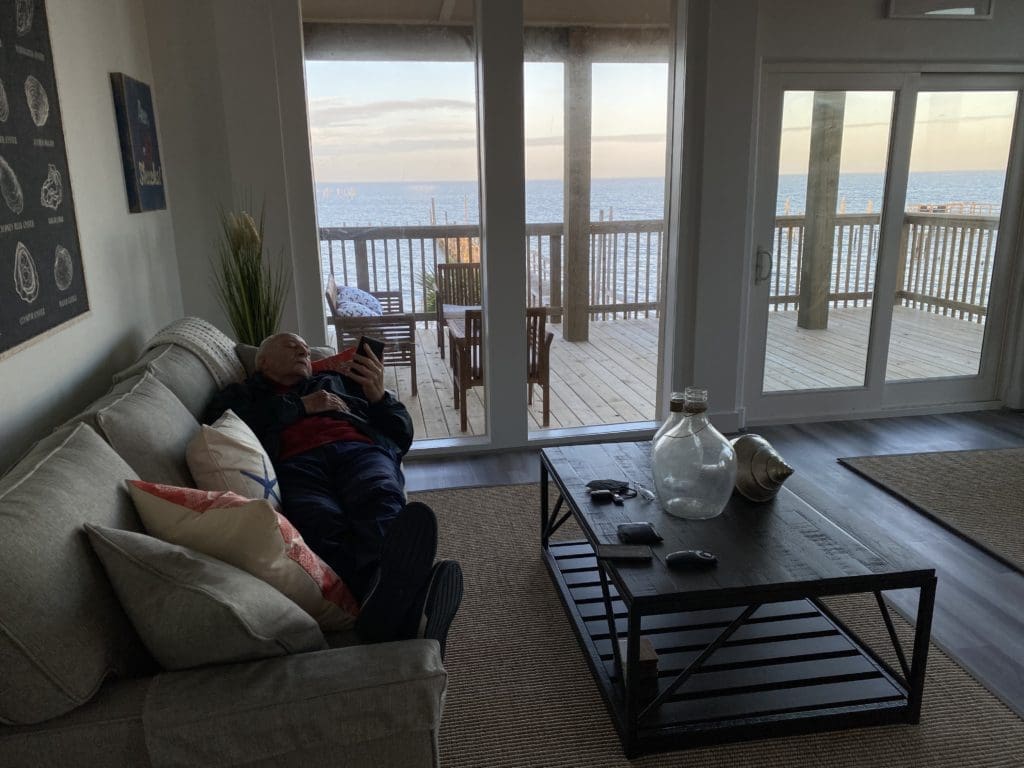 Pier 6 Seafood & Oyster House airbnbs, overlooking the Gulf of Mexico, average around 1,300 square feet. (Photo by Shelby Hodge)