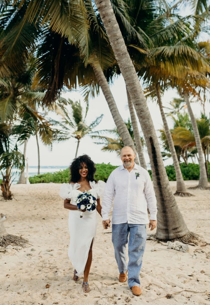 The beachfront wedding of Jacquie Baly and James Craig at St. Croix in the U.S. Virgin Islands was a small affair with only her sons attending. (Photo by Meredith Zimmerman)