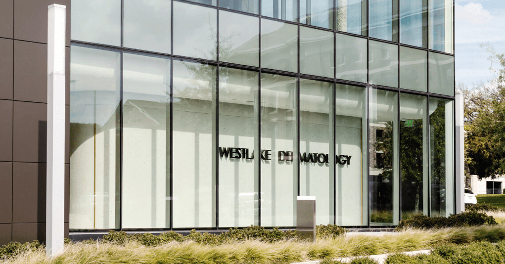 Michael Hsu Architecture designed the Westlake Dermatology & Cosmetic Surgery clinic, a concrete and glass pavilion, in Dallas' Highland Park. (Photo courtesy of Westlake Dermatology)  (Photo by Westlake Dermatology)
