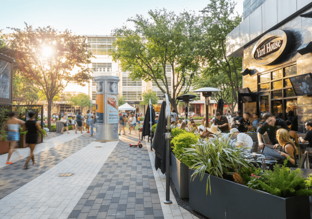 Plentiful patios make CITYCENTRE a good place to enjoy outdoor dining.