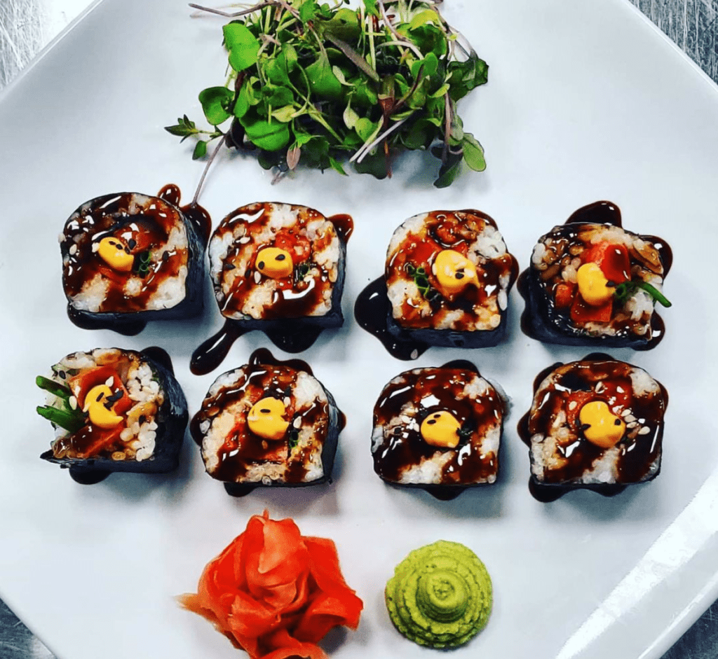 Belse Plant Cuisine offers vegan bites like watermelon sushi. (Courtesy)