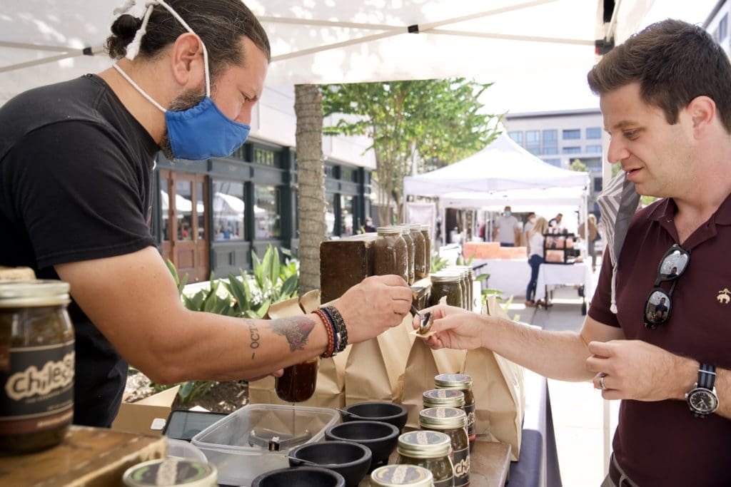 The Market at the District (River Oaks District) launched in style the third Sunday of January. The sophisticated farmers market plays out against a backdrop of posh boutiques and chic restaurants. (Photo by Michael Anthony)