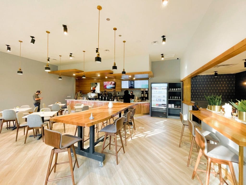 Inside White Rhino Coffee's newest Arlington coffee house.