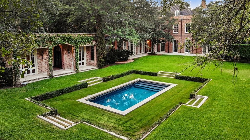 The mansion at 3229 Groveland with a City of Houston Historic Designation was built in 1938.
