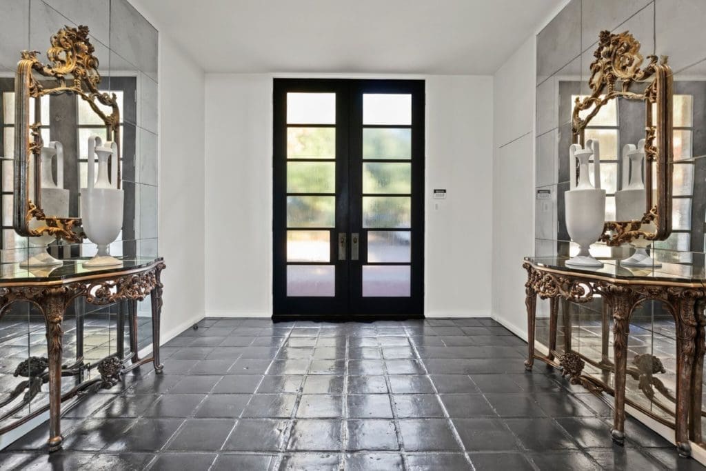1400 Alta Drive – Dramatic entry grounded by black terra cotta tile