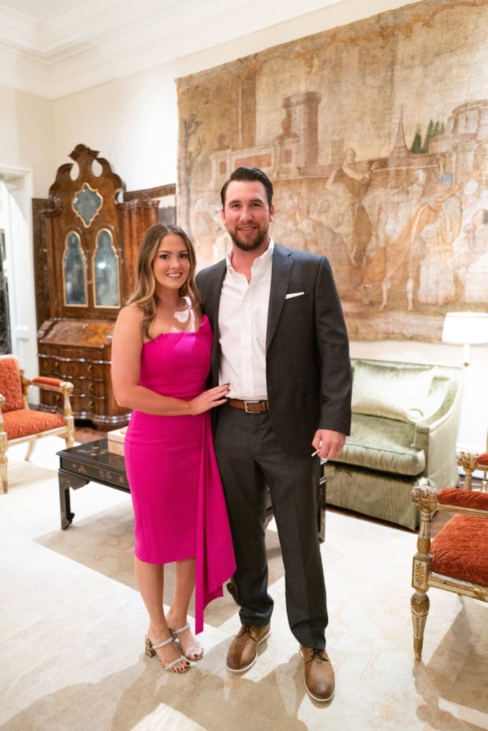 Brittany & Jeff Viegas attend the engagement party of Frances Moody and Tony Buzbee.