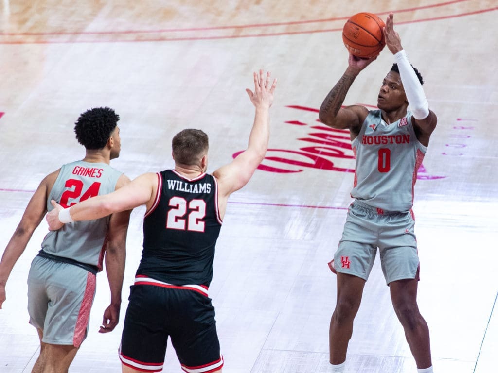 UH Marcus Sasser can be one of the best shooters in the country. (Photo by F. Carter Smith)
