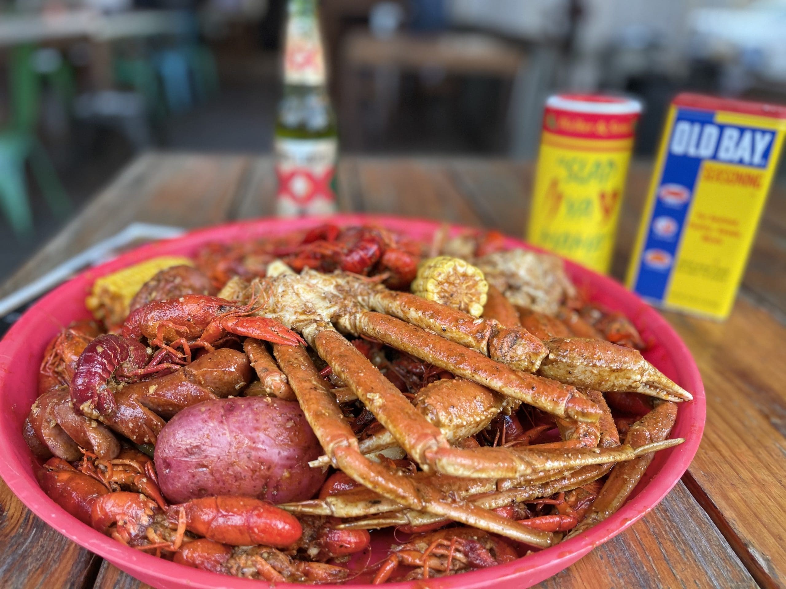 Houston Super Bowl takeout Patio at the Pit Room crawfish