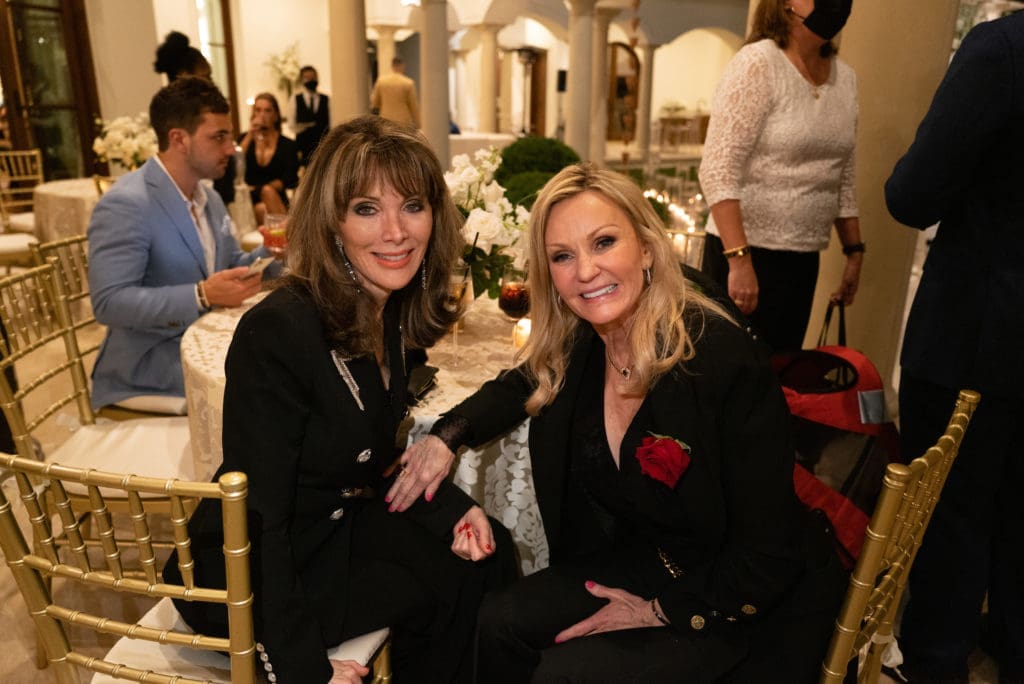 Dr. Mary Riley and Ingrid Moody attend the engagement party of Frances Moody and Tony Buzbee.