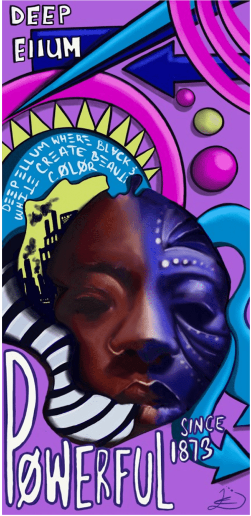 Ebony Lewis created this banner for Black History Month.