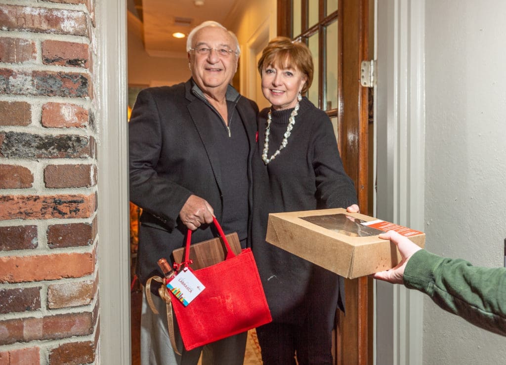 Russ & Judy Labrasca receive their party boxes in advance of the American Heart Association's virtual gala. (Photo by PWL Studio)