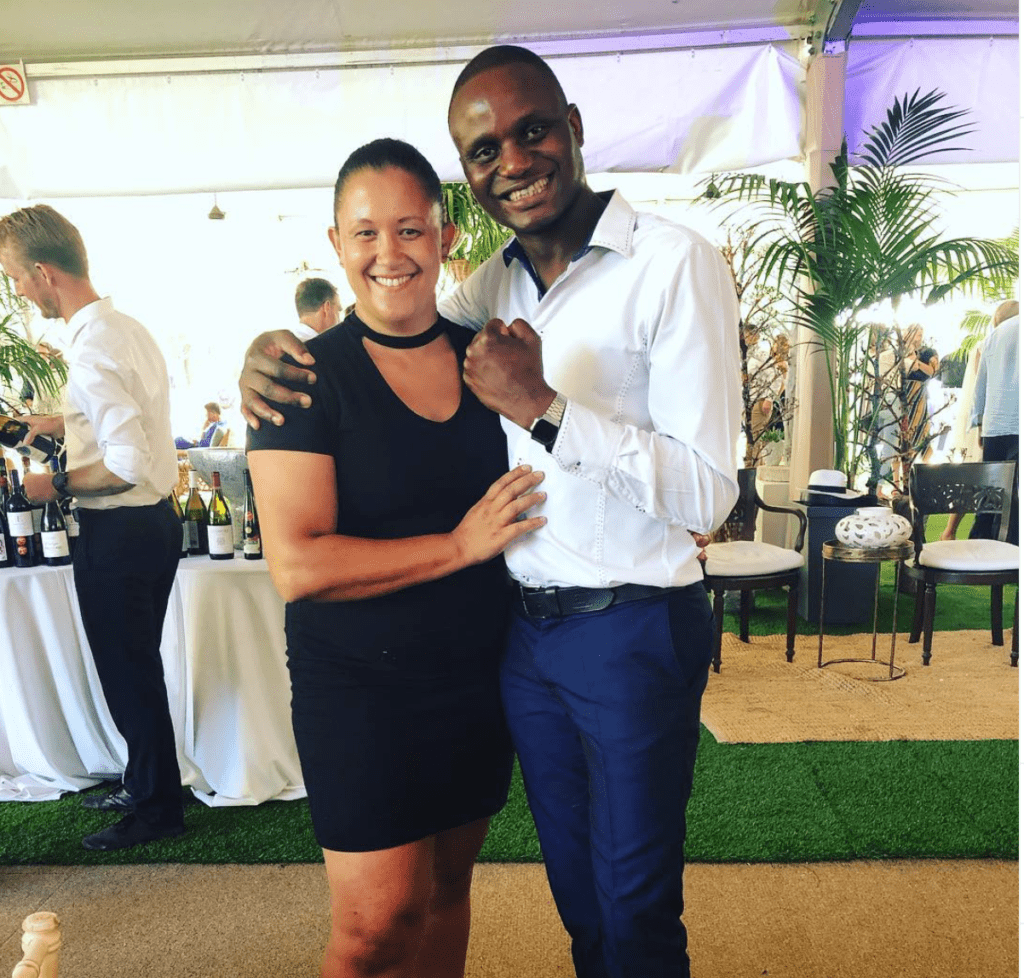 Berene Sauls of Tesselaarsdal, the first Black-owned vineyard in South Africa with Joseph Dhafana of Mosi Wines and Spirits. 