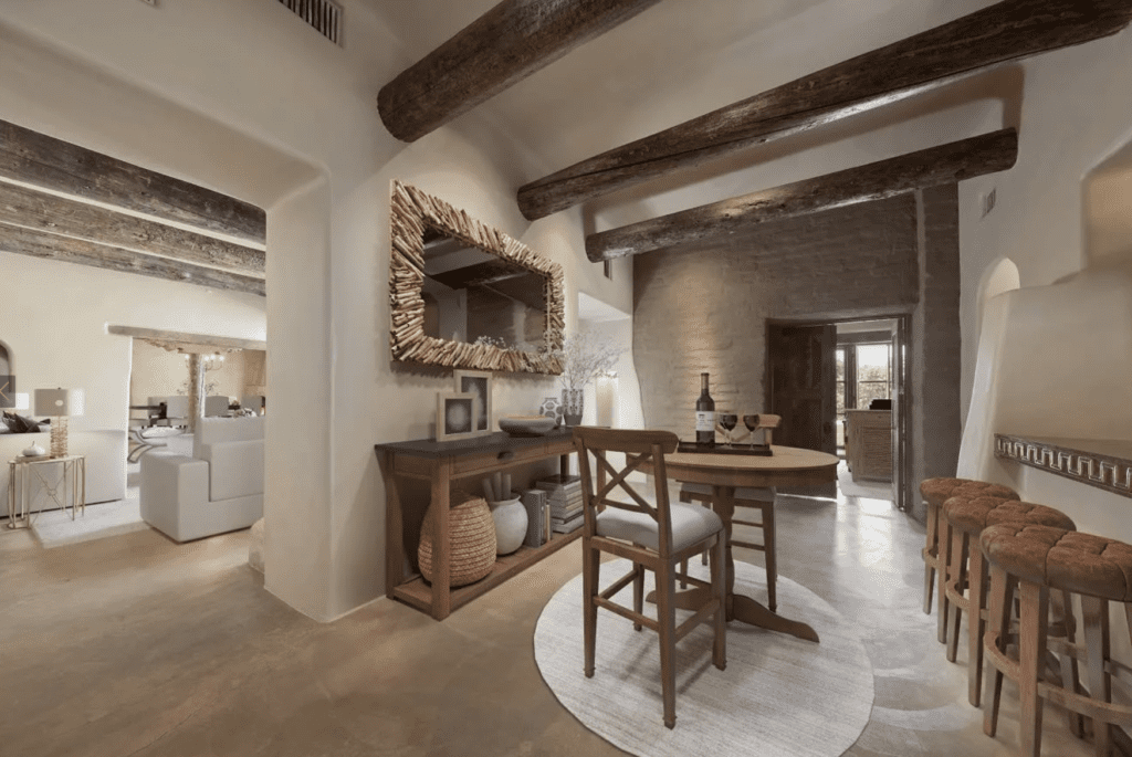 Open interior space of the George Strait home in San Antonio are ideal for large-scale entertaining. (Photo by LRES)