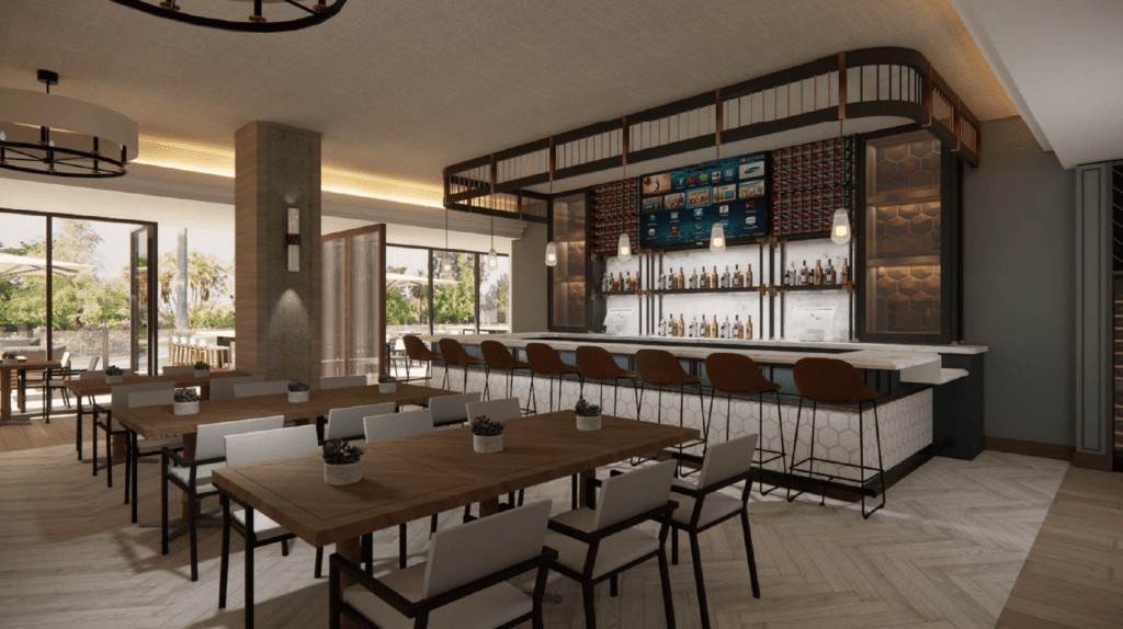 The updated bar at The Houstonian Club is part of the $23.5 million renovation overseen by Fabio Designs.