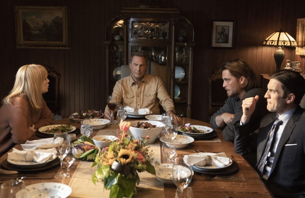 Yellowstone's Duttons square off at the dining table. (Photo Paramount Network).