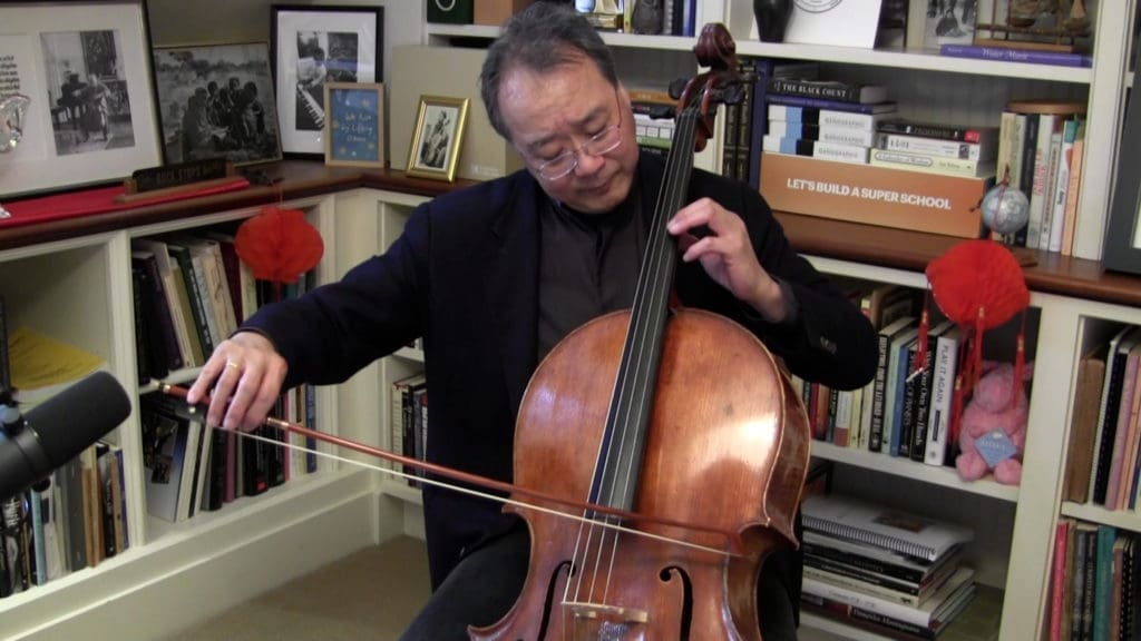 World-renowned cellist Yo-Yo Ma performs during the American Heart Association Houston chapter virtual gala.  (Photo by PWL Studio)
