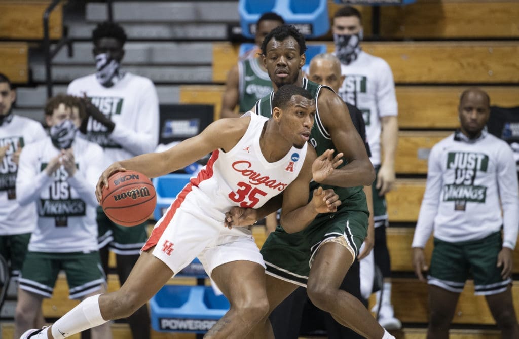 Fabian White Jr. is something of an X-factor for the University of Houston's basketball team. (Photo by Ben Solomon/NCAA Photos via Getty Images)