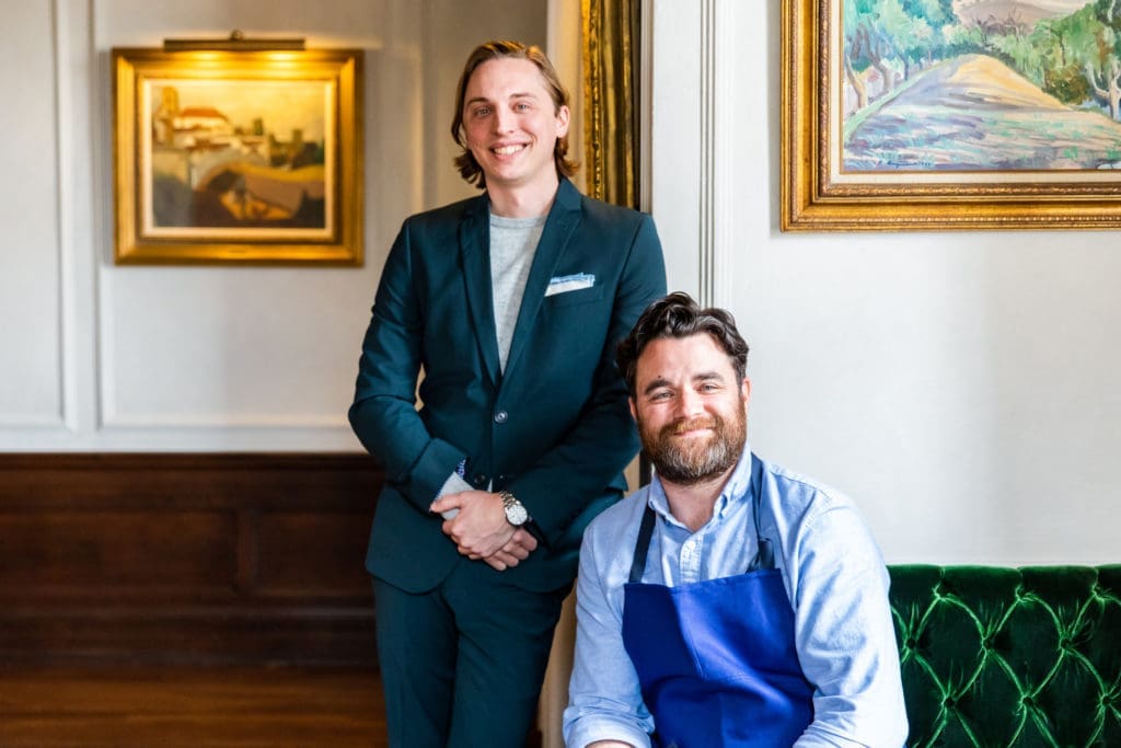 La Colombe d'Or Food & Beverage director Chris Fleischman and Tonight & Tomorrow Chef Jonathan Wicks. (Photo courtesy of La Colombe d'Or)
