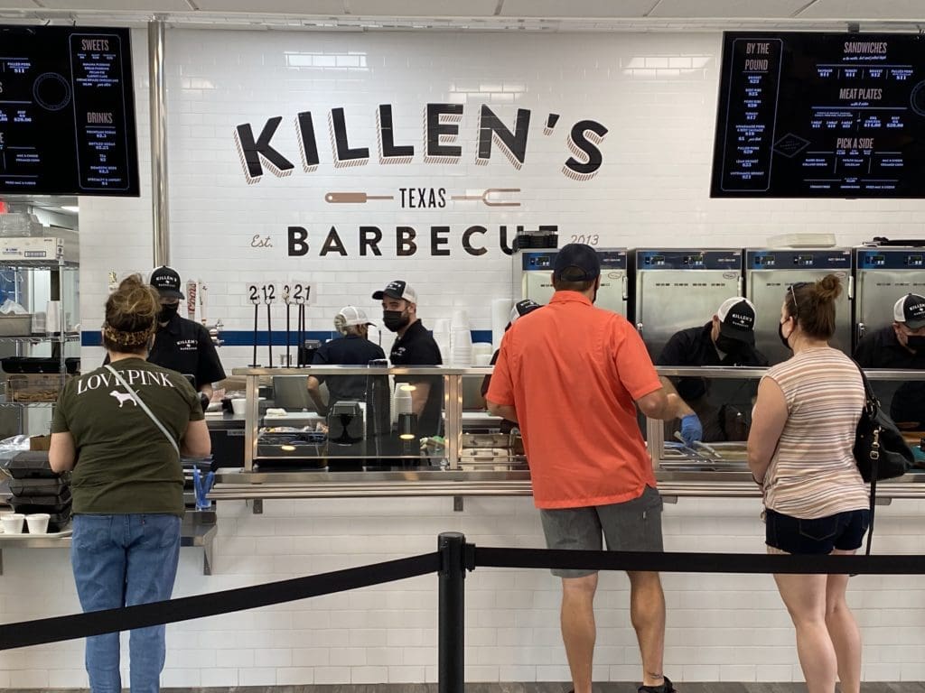 While business is steady, there is no lengthy wait line at Killen's Barbecue in The Woodlands.