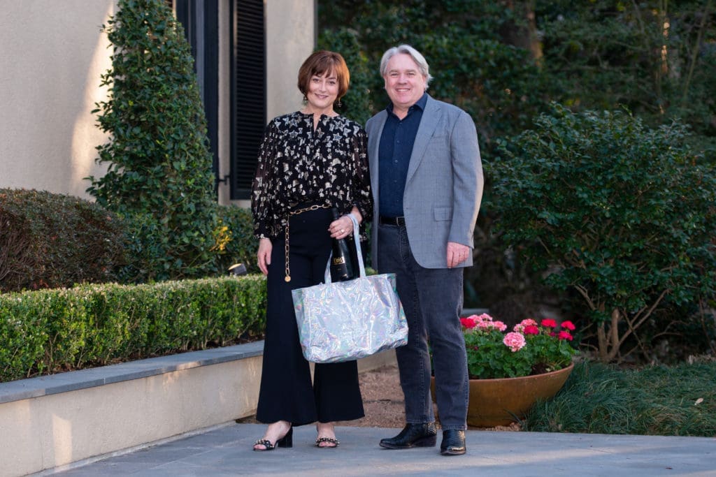 Houston Ballet board president Leigh Smith & Reggie Smith receive their goodie bag for the Houston Ballet virtual ball. (Photo by Michelle Watson/CatchlightGroup.com)