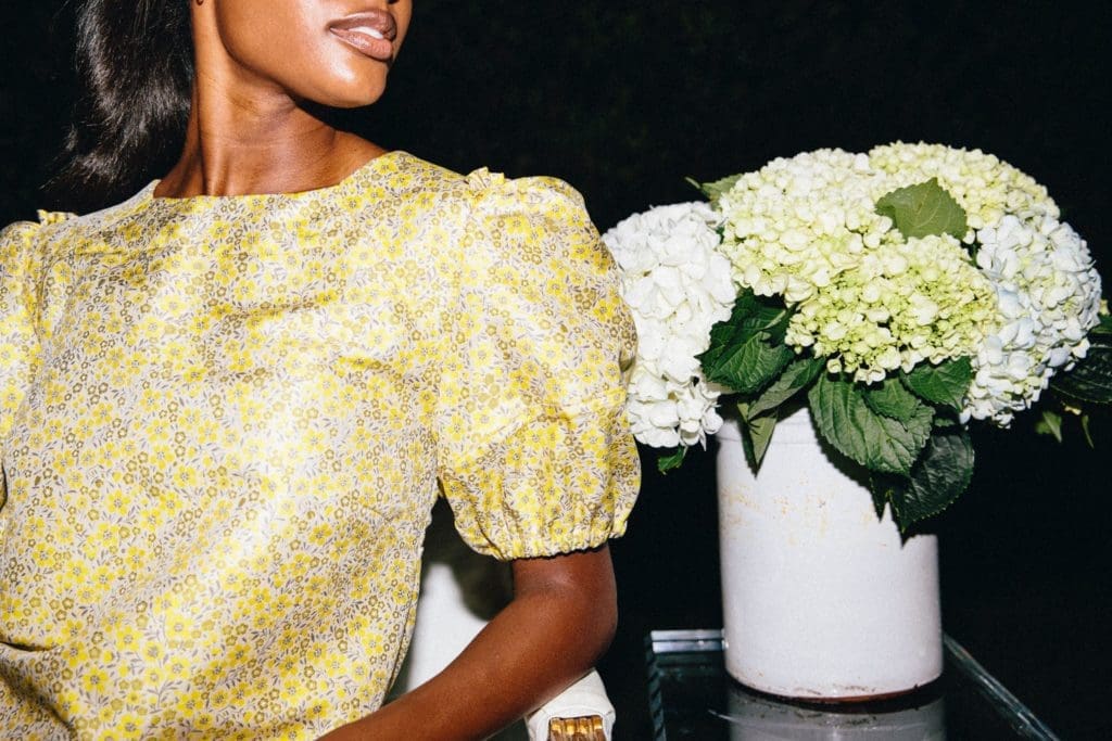 Noble 31's shape retaining floral jacquard fabric shines.