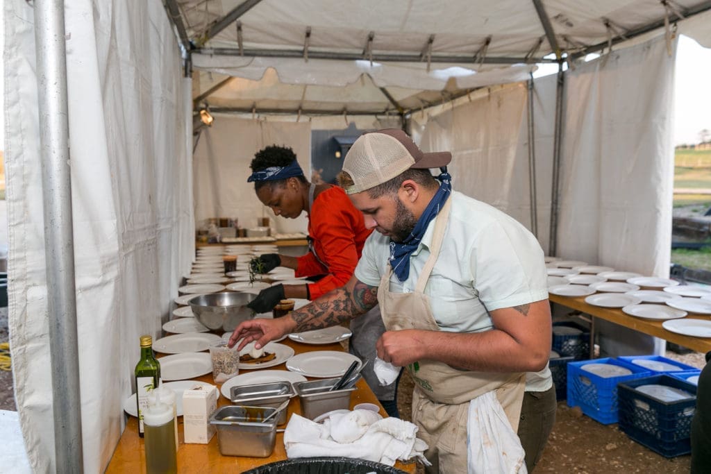 Chefs Dawn Burrell and Dominick Lee headline the Butcher's Ball held at The Halles in Round Top. (Photo by Emily Jaschke)