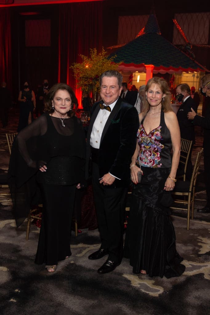 Beth Wolff, Bill Stubbs and Cheryl Byington at the Houston Symphony Ball 2021. They are on deck to chair the symphony's 2022 black-tie gala. (Photo by Wilson Parish)
