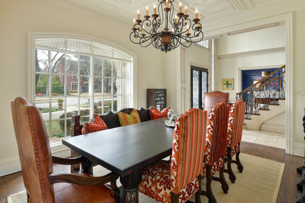 The stunning dining room is an entertainer's dream.
