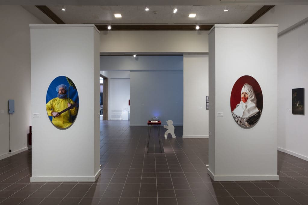 Become a piece of art like the example shown here of Emily Peacock's show at the Art Museum of South Texas.