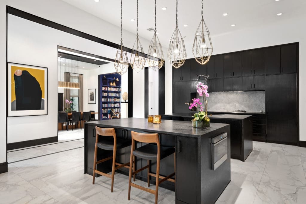 The dramatic kitchen at 2521 Westgate earned Mirador Group the 2015-16 Sub-Zero Wolf KDC Kitchen of the Year Award. (Photo by Sonya Bertolino)