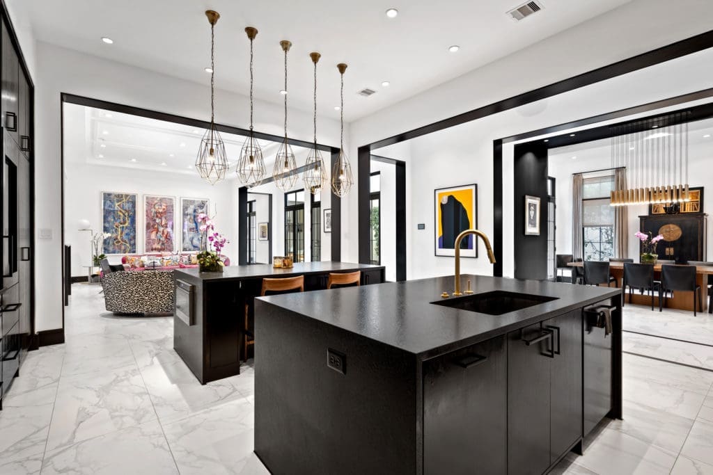 The award-winning kitchen at 2521 Westgate is sleek and sophisticated. (Photo by Sonya Bertolino)