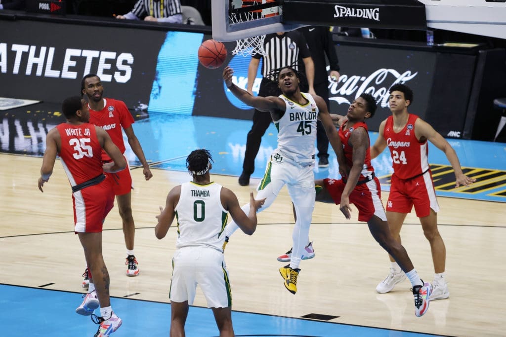 Baylor's Davion Mitchell (No. 45) was the best player on the floor for either team. (Photo by Shane Bevel/NCAA Photos via Getty Images)