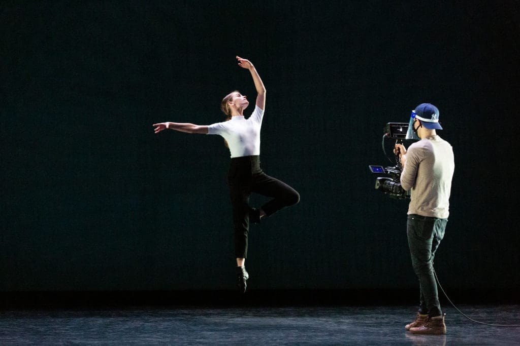 David Rivera filming Soloist Jacquelyn for In Good Company. (Photo by Lawrence Elizabeth Knox)