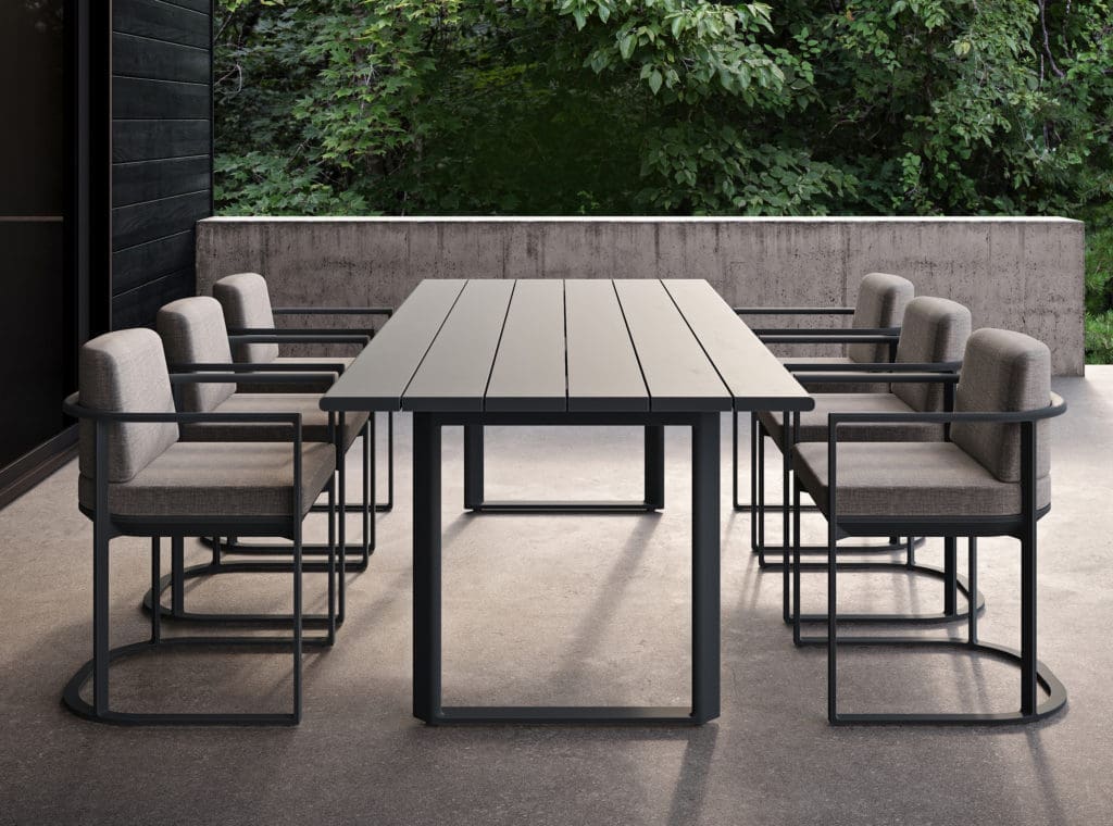 The Sanibel dining ensemble from Mitchell Gold + Bob Williams.