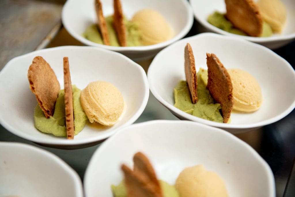 ReikiNa's menu includes a desert of Matcha Pastry Creme Tart with Whiskey Ice Cream and Peach Jam. (Photo by Kat Ambrose) 