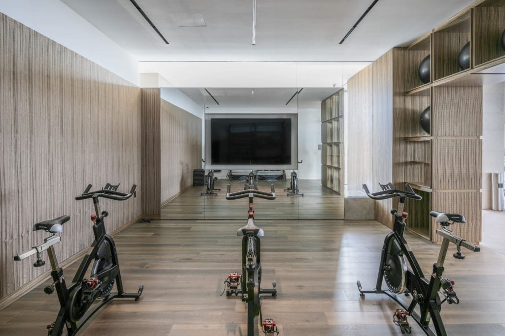 The Residences at La Colombo d'Or have state of the art fitness centers. (Photo by Mabry Campbell)