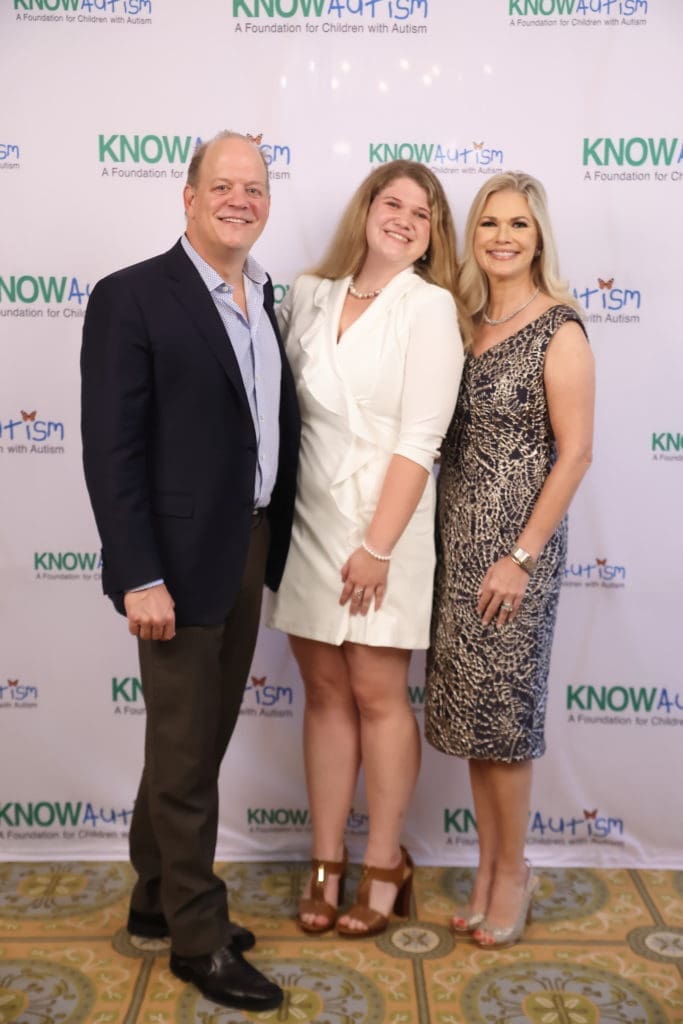 Rob Pierce, Kendall Pierce, Amy Pierce, KNOWAutism board chair (Photo by Quy Tran)