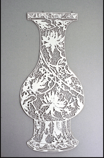 Antonius-Tín Bui plays in the realms of hand-cut paper, community engagement, performance, and soft sculpture to visualize hybrid identities and histories that confront the unsettling present. Bui's "Shrapnel No. 5," 2020.  Courtesy Lawndale Art Center. 