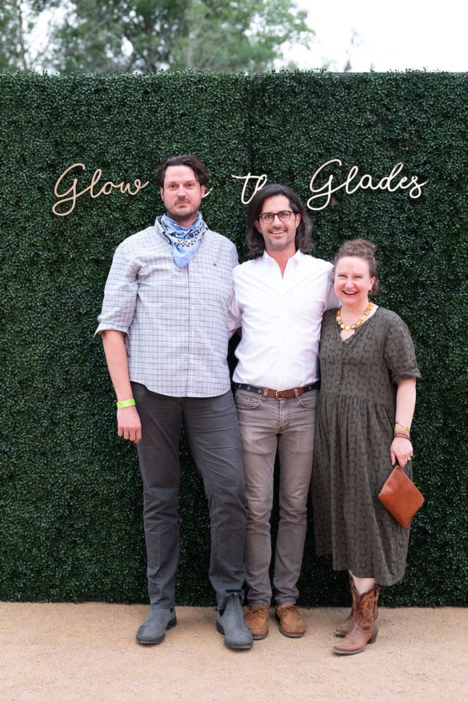 Tony Aucoin, George Johnston, Anne Vance at the Urban Wild Glow in the Glades fundraiser (Photo by Daniel Ortiz)