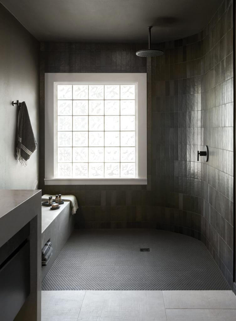 Bathrooms in the Garden Bungalows at La Colombe d'Or Hotel & Residences were reimagined by Gin Design Group.  (Photo by  Pär Bengtsson)
