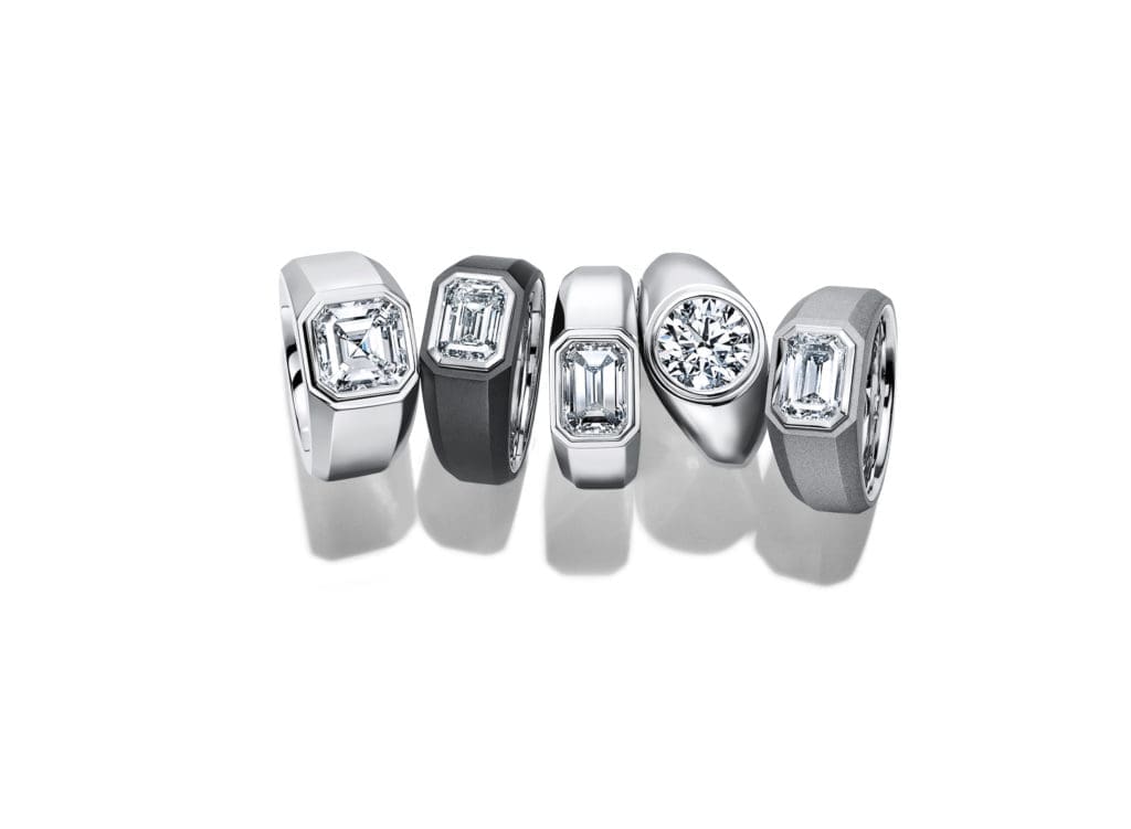 Tiffany & Co. has introduced a new collection of diamond engagment rings for men. (Photo courtesy of Tiffany & Co.)