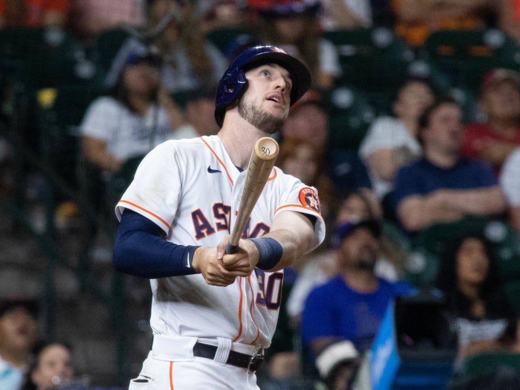Kyle Tucker got the first hit off Clayton Kershaw. (Photo by F. Carter Smith)