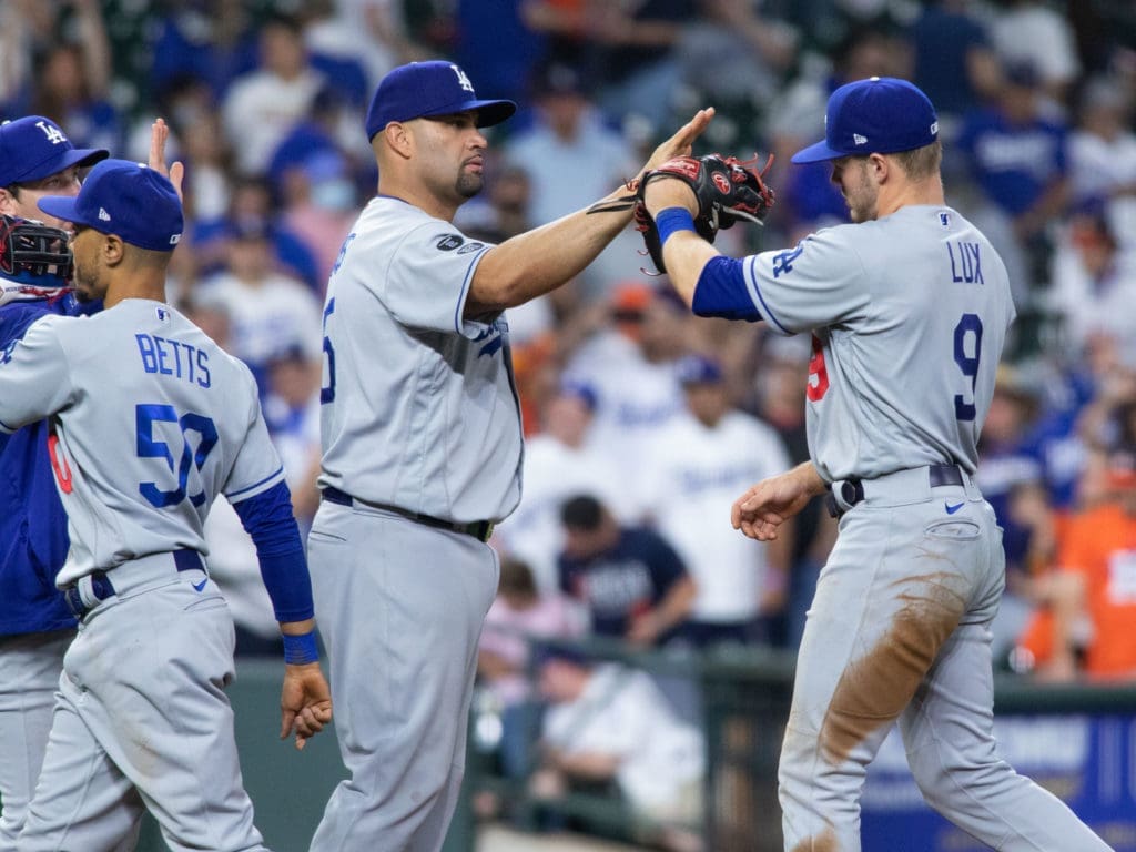 Albert Pujols (center) has brought a sense of gravitas and excitement to the Dodgers. (Photo by F. Carter Smith)