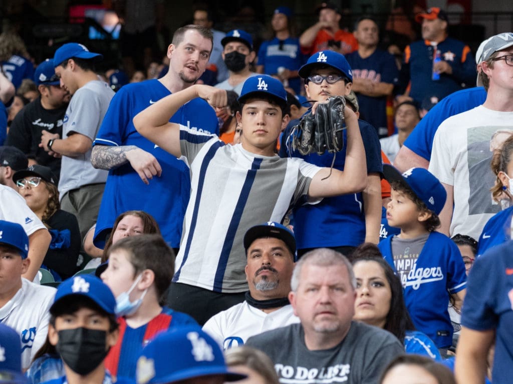 Dodgers fans wanted to flex their muscles at Minute Maid Park. (Photo by F. Carter Smith)